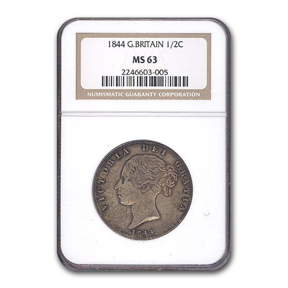 1844 Great Britain Halfcrown MS 63-NGC 1844 Great Britain Halfcrown MS 63-NGC